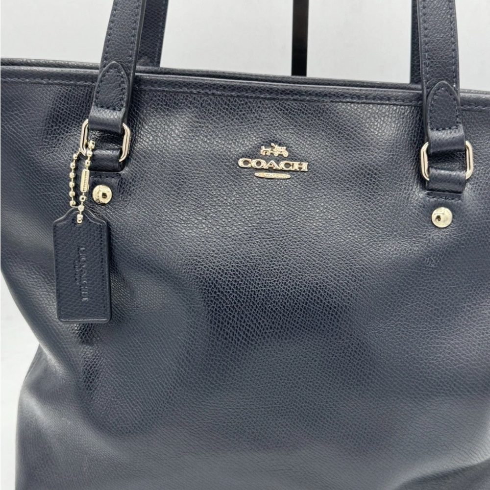 Coach Navy Leather Tote Bag
